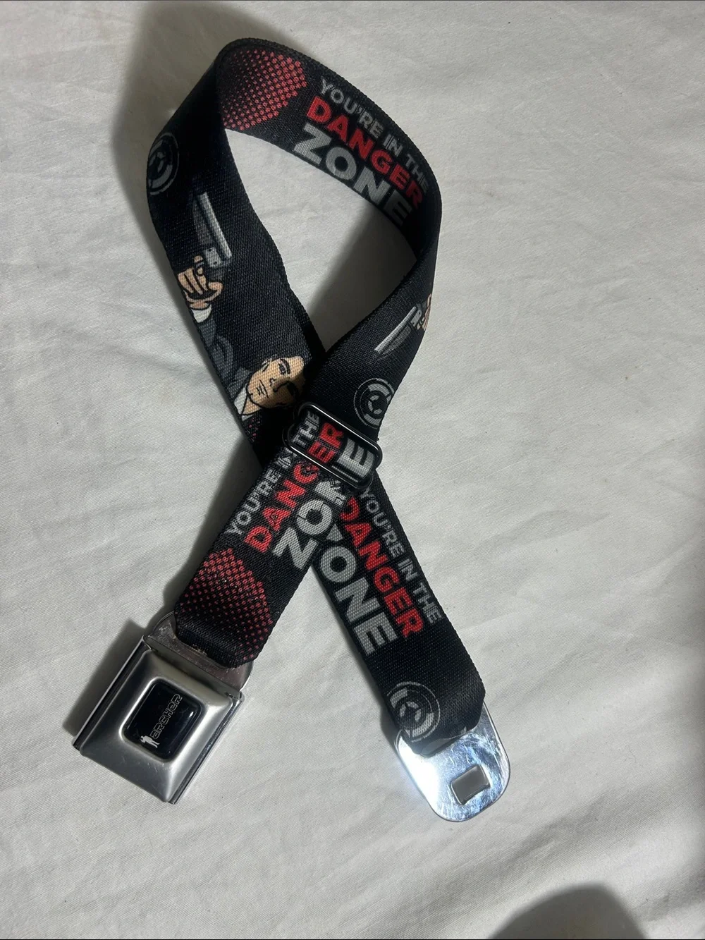 FX Archer Danger Zone Buckle-Down Seatbelt Spy Cartoon RARE VTG